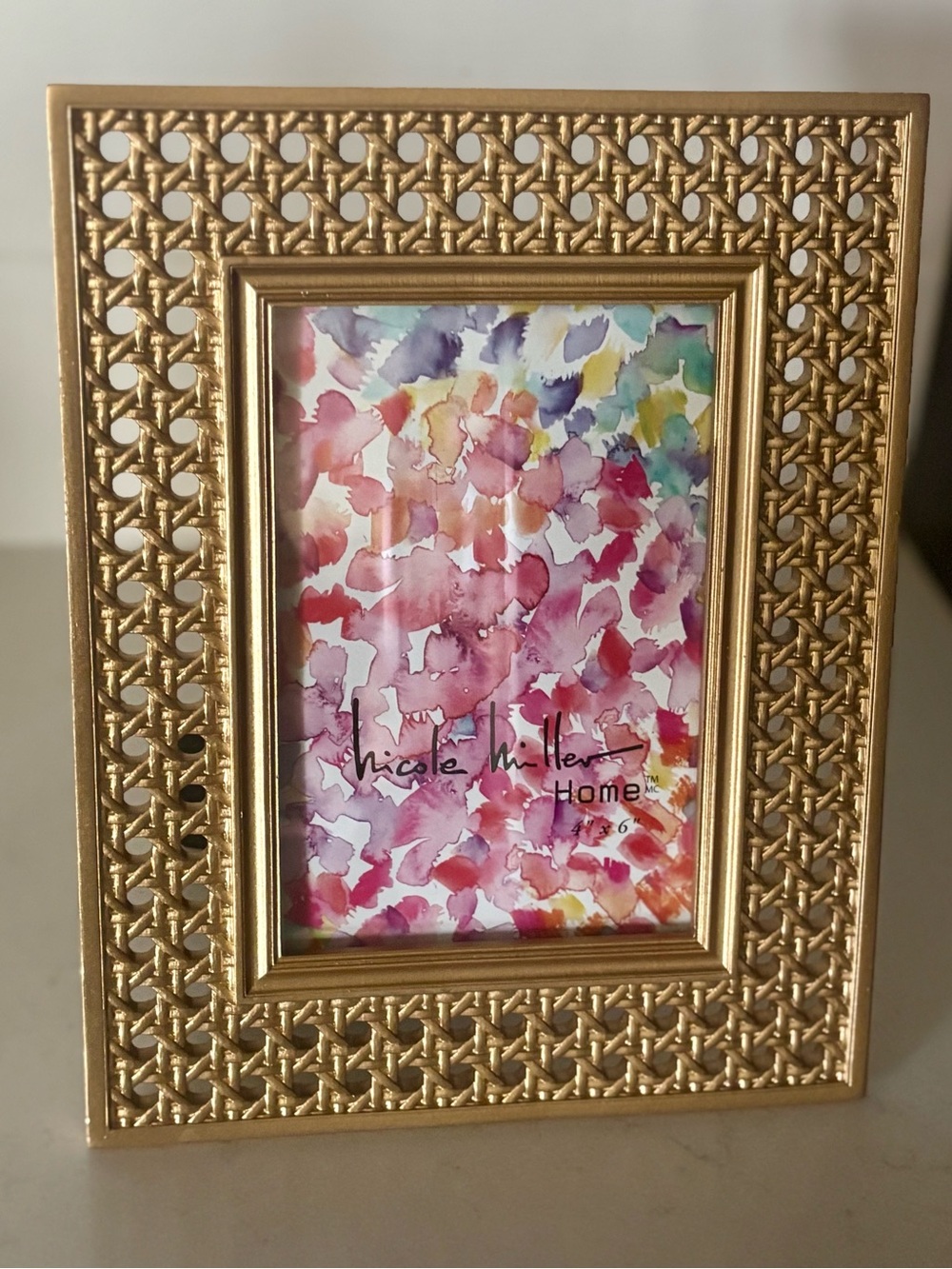 Nicole Miller Home Gold Lattice Photo Frame – 4x6 Decorative Tabletop Frame
